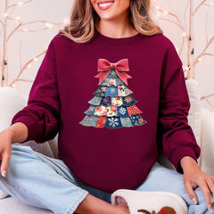 Christmas, Sewing, Faux Quilt, Cute, Santa Sweatshirt